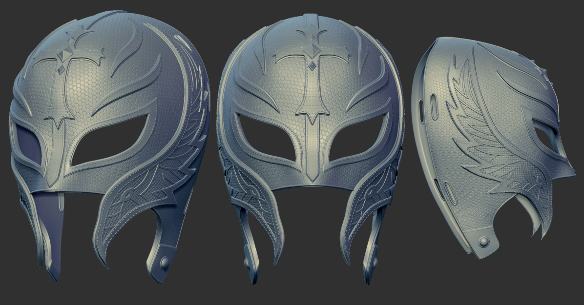 3D file Rey Mysterio WWE Fan Art Cosplay Mask 3D Print with textures・3D ...